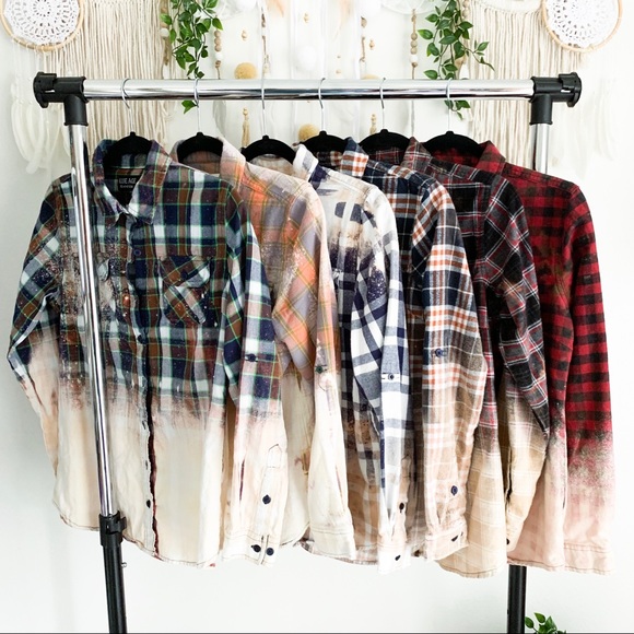 Red & Black Bleached Flannel - Picture 3 of 5